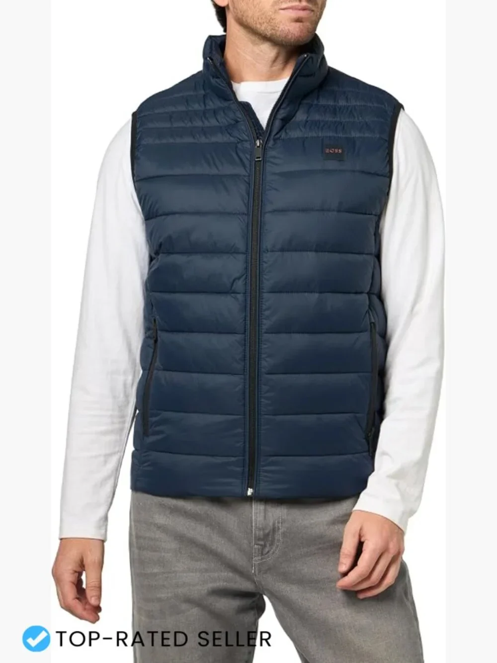 Lightweight Nylon Puffer Vest Men's Quilted Sleeveless Zip-Up Regular Fit
